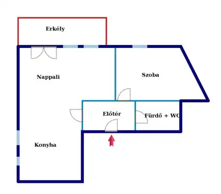 Kiadó ingatlan, Budapest, I. kerület 1 szoba 55 m² 476 E Ft/hó + Áfa