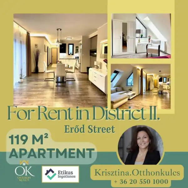 Kiadó ingatlan, Budapest, II. kerület 3 szoba 119 m² 590 E Ft/hó