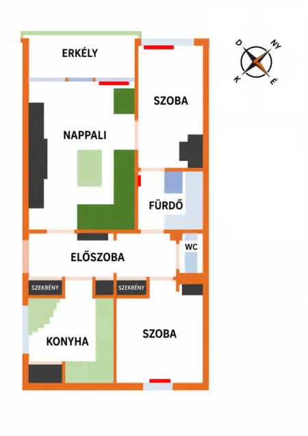 Kiadó ingatlan, Budapest, II. kerület 1+2 szoba 54 m² 280 E Ft/hó