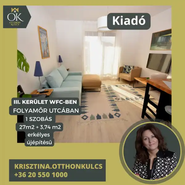 Kiadó új építésű ingatlan, Budapest, III. kerület 1 szoba 30 m² 230 E Ft/hó